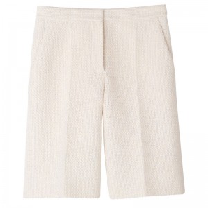 Longchamp Bermuda Shorts Ecru | IEDXS-1507