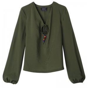 Longchamp Blouse Kaki | SZJEU-9284