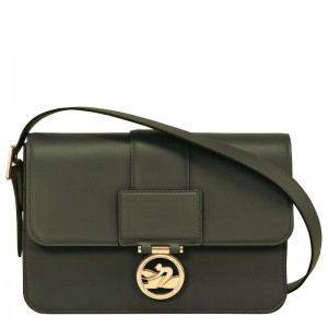 Longchamp Box-trot M Crossbody Bag Kaki | VLPBI-7239