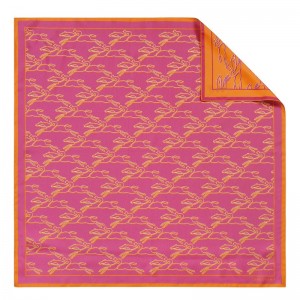 Longchamp Chevaux Recto Verso Silk Scarf 70 Hydrangea | YOCRH-4593
