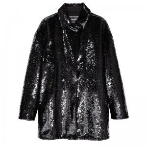 Longchamp Coat Negrii | KUEND-7654
