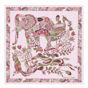 Longchamp Forêt Longchamp Silk Scarf 50 Nude | THRGZ-4369