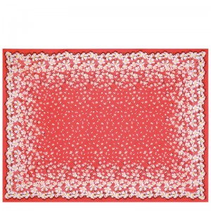 Longchamp Hawaiian Flowers Stole Strawberry | OZUSI-2596