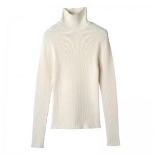 Longchamp High Collar Fitted Jumper Ecru | MGTWO-9164