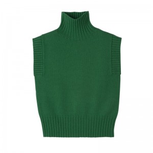 Longchamp High Collar No Sleeve Jumper Verzi | RFZVW-4620
