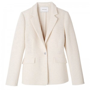 Longchamp Jacket Ecru | WASUH-3142