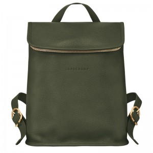Longchamp Le Foulonné Backpack Kaki | YMGCN-3978