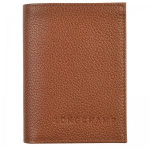 Longchamp Le Foulonné Card Holder Caramel | PQWDG-9014