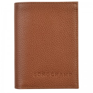 Longchamp Le Foulonné Card Holder Caramel | RUAYO-4829