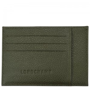 Longchamp Le Foulonné Card Holder Kaki | GQKVO-1687