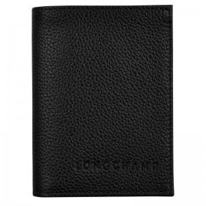 Longchamp Le Foulonné Card Holder Negrii | ZDOQP-2807