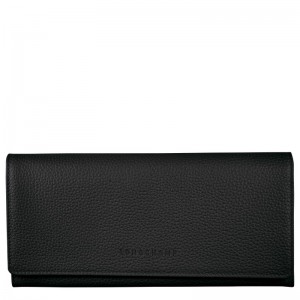 Longchamp Le Foulonné Continental Wallet Negrii | STVEQ-6318