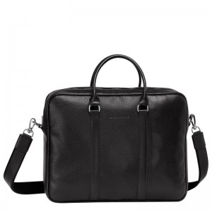 Longchamp Le Foulonné M Briefcase Negrii | ZJYRU-5846