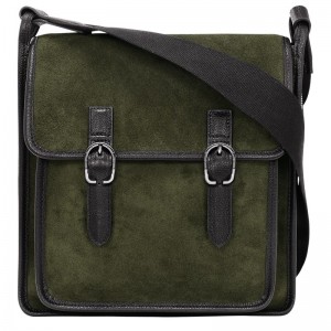 Longchamp Le Foulonné M Crossbody Bag Kaki | HWBTC-8164