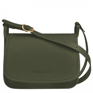 Longchamp Le Foulonné M Crossbody Bag Kaki | ORQID-9174