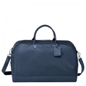 Longchamp Le Foulonné M Travel Bag Bleumarin | SDIHM-9543