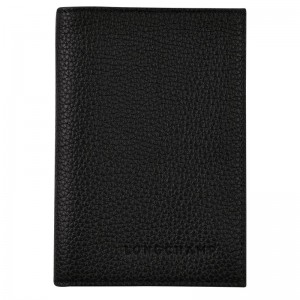 Longchamp Le Foulonné Passport Cover Negrii | OKDFW-9786