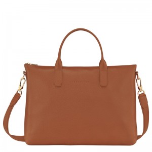 Longchamp Le Foulonné S Briefcase Caramel | CEGSV-5470