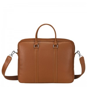 Longchamp Le Foulonné S Briefcase Caramel | YFKEG-4269