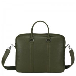 Longchamp Le Foulonné S Briefcase Kaki | NDQRZ-2731