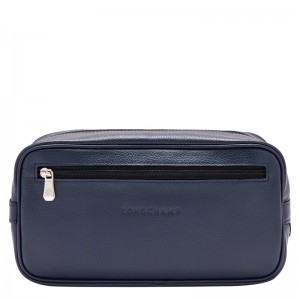 Longchamp Le Foulonné Toiletry Case Bleumarin | IGVOK-0418