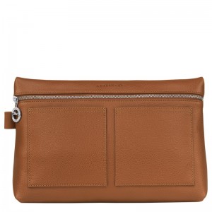 Longchamp Le Foulonné Toiletry Case Caramel | RPLSN-9501