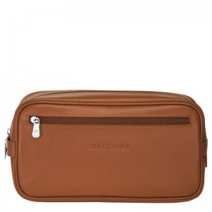 Longchamp Le Foulonné Toiletry Case Caramel | VPZBG-5027