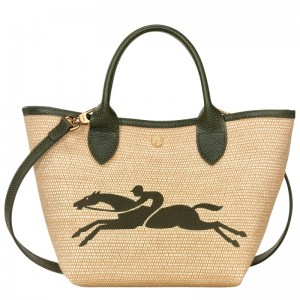 Longchamp Le Panier Pliage S Basket Bag Kaki | IESGU-8036