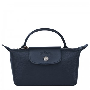 Longchamp Le Pliage City Pouch With Handle Bleumarin | XCTRU-6578