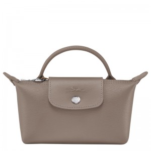 Longchamp Le Pliage City Pouch With Handle Taupe | DSBUC-0374