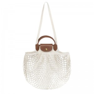 Longchamp Le Pliage Filet L Mesh Bag Ecru | OQHNU-7368