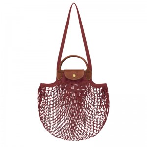 Longchamp Le Pliage Filet L Mesh Bag Mahogany | TXAMR-7280