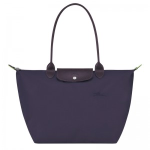 Longchamp Le Pliage Green L Tote Bag Bilberry | MQRZS-0523