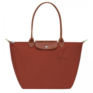 Longchamp Le Pliage Green L Tote Bag Chestnut | YIDTR-3201