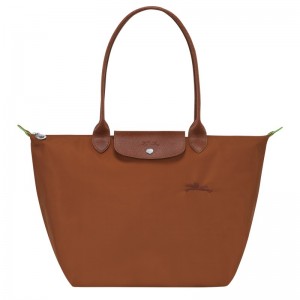 Longchamp Le Pliage Green L Tote Bag Cognac | OJEBZ-1502