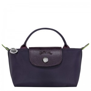 Longchamp Le Pliage Green Pouch With Handle Bilberry | WESKI-6789