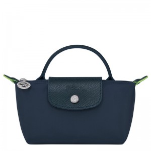 Longchamp Le Pliage Green Pouch With Handle Bleumarin | COLMP-9876