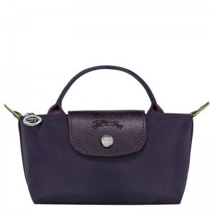 Longchamp Le Pliage Green Pouch With Handle Bilberry | XZTKJ-9253