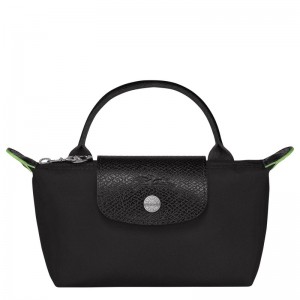 Longchamp Le Pliage Green Pouch With Handle Negrii | FVNSI-1469