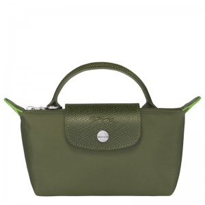 Longchamp Le Pliage Green Pouch With Handle Forest | IDRYV-9543