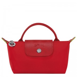 Longchamp Le Pliage Green Pouch With Handle Tomato | GKZLY-6530