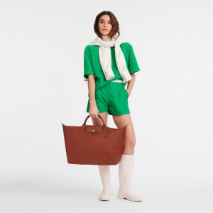 Longchamp Le Pliage Green S Travel Bag Chestnut | MVHDO-5104
