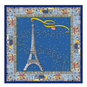 Longchamp Le Pliage In Paris Silk Scarf Cornflower | MCHDQ-2789
