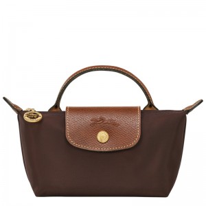 Longchamp Le Pliage Original Pouch With Handle Ebony | BNHOT-9732