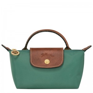 Longchamp Le Pliage Original Pouch With Handle Sage | KVZGY-5793