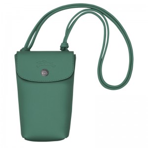 Longchamp Le Pliage Xtra Phone Case With Leather Lace Sage | NZUMK-8429