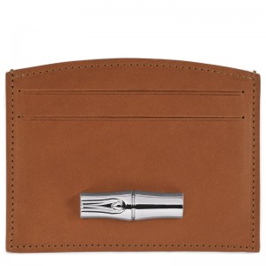 Longchamp Le Roseau Card Holder Cognac | NJDZM-9461
