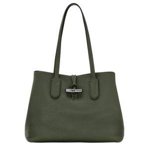 Longchamp Le Roseau Essential M Tote Bag Kaki | YMRAZ-1605