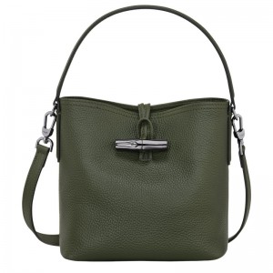 Longchamp Le Roseau Essential Xs Bucket Bag Kaki | PRXQI-2534