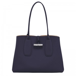 Longchamp Le Roseau L Tote Bag Bilberry | UCFQE-0298